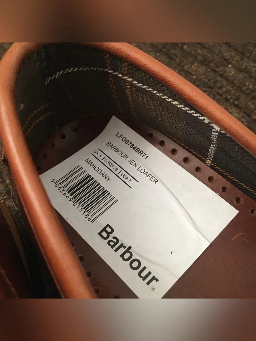 NWT Barbour Jen Loafers in Mahogany